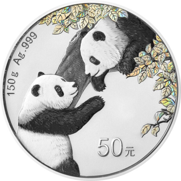 Silber Silbermünze Silvercoin Coin Panda China Chinapanda 2023 150g Coloriertemünze coloriert pecunia