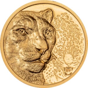 Gold Goldmünze Goldcoin pecunia Cottbus Guben Anlage Wertstabil Snow Leopard Schneeleopard